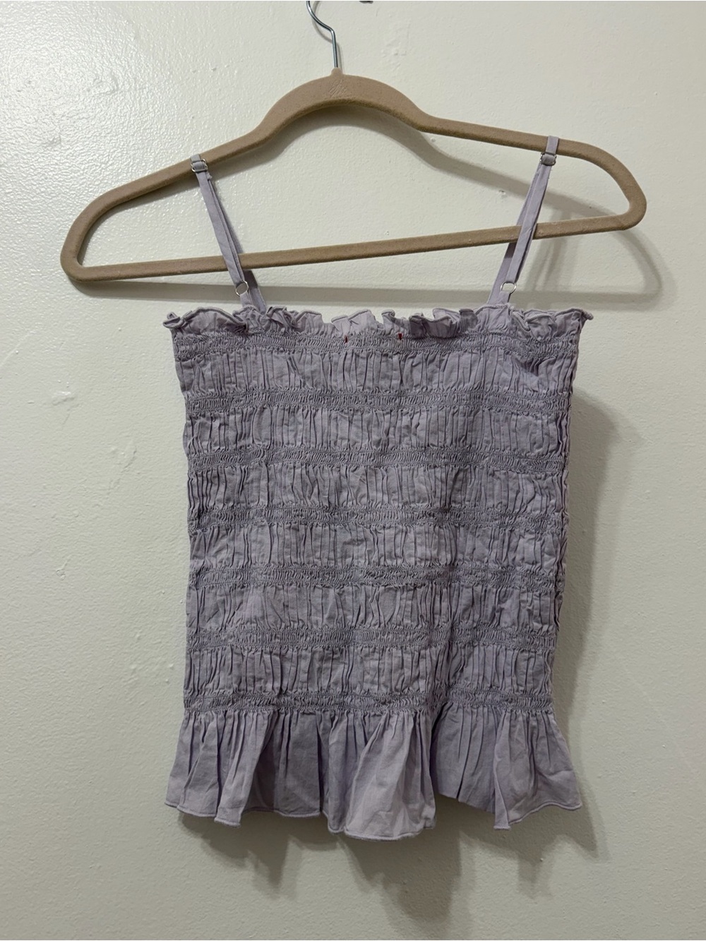 NWT STARK X STRAPPY TUBE Smocked Violet  Cami Top with Ruffle Hem